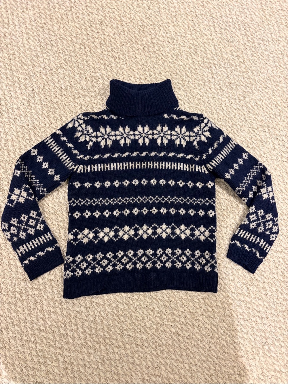 Esprit Navy & Ivory Fair Isle Turtleneck Sweater
